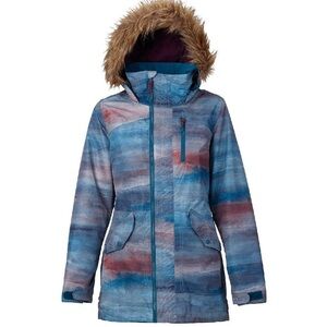 Burton Hazel Winter Ski Snowboard Coat Faux Fur Hood in Jaded Sedona XL